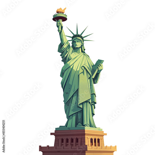 The Statue of Liberty cartoon illustration