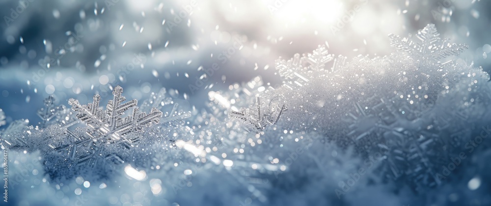 A detailed close-up of a snowflake covered in glistening frost, capturing the essence of winter's delicate beauty. ❄️✨ A detailed close-up of a snowflake covered in glistening frost, capturing the essence of winter's delicate beauty. ❄️✨