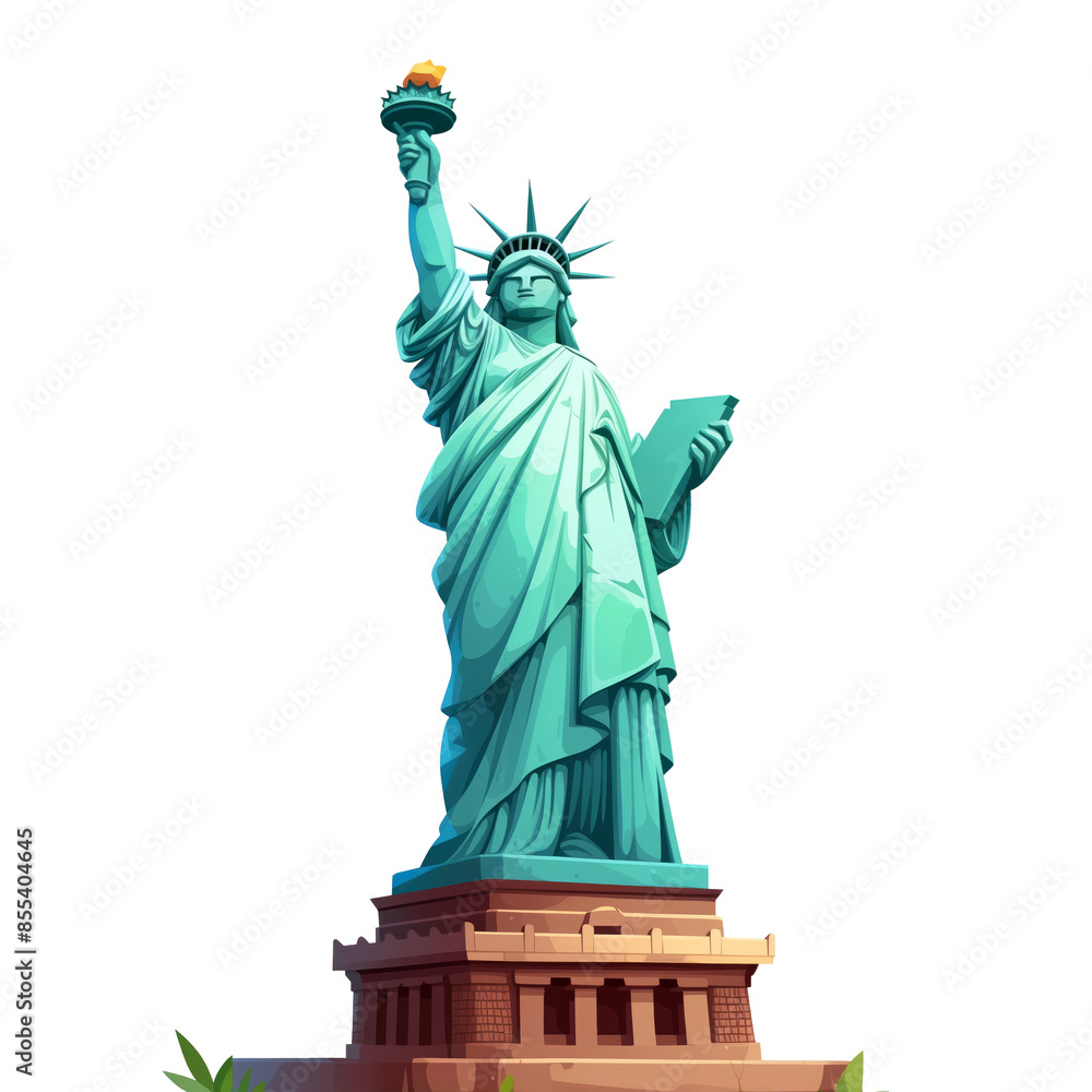 Obraz premium Illustration of Statue of Liberty cartoon