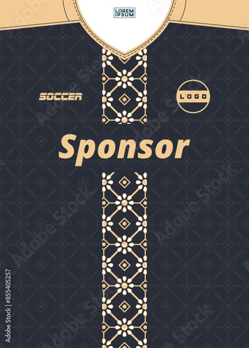 Vector jersey with traditional batik motifs pattern