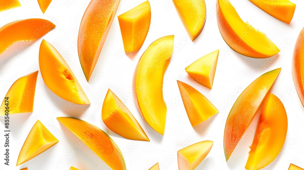mango slices isolated on the white background. mango slices isolated on the white background.