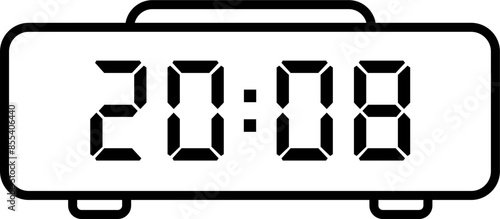 Digital clock outline illustration vector