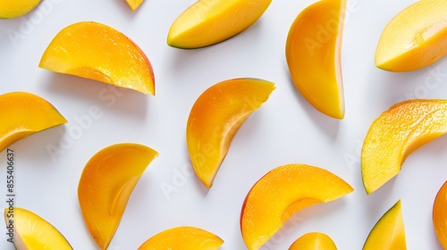 mango slices isolated on the white background. 