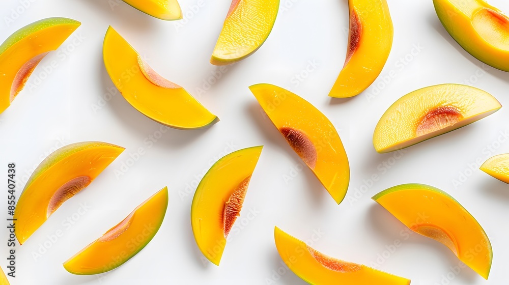 mango slices isolated on the white background. mango slices isolated on the white background.