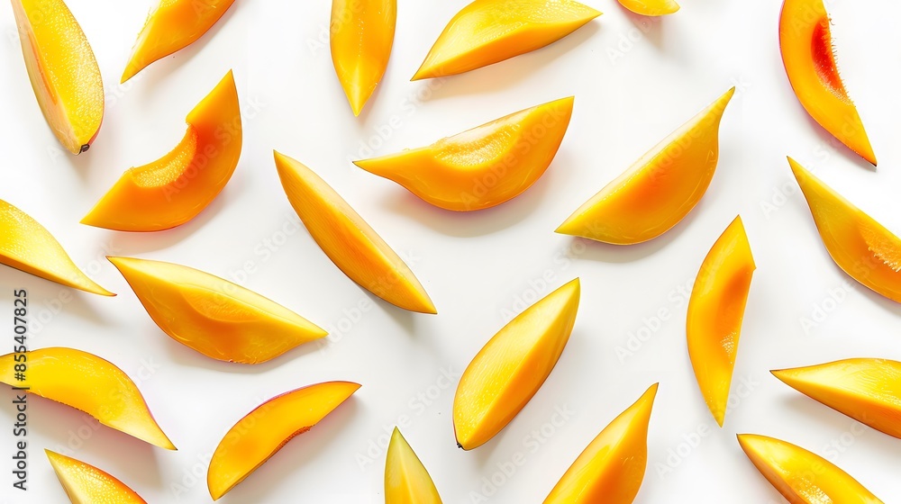 mango slices isolated on the white background. mango slices isolated on the white background.