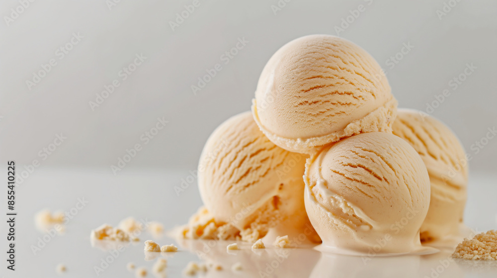 Elegant ginger peach ice cream, an image of elegant ginger peach ice cream, its creamy texture and subtle spice notes against a white backdrop Elegant ginger peach ice cream, an image of elegant ginger peach ice cream, its creamy texture and subtle spice notes against a white backdrop