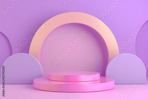 3d Discount product sale podium. Special offer composition. Stage Podium Scene with for Award, Decor element background. 3d render. Vector illustration - generative ai © Nia™