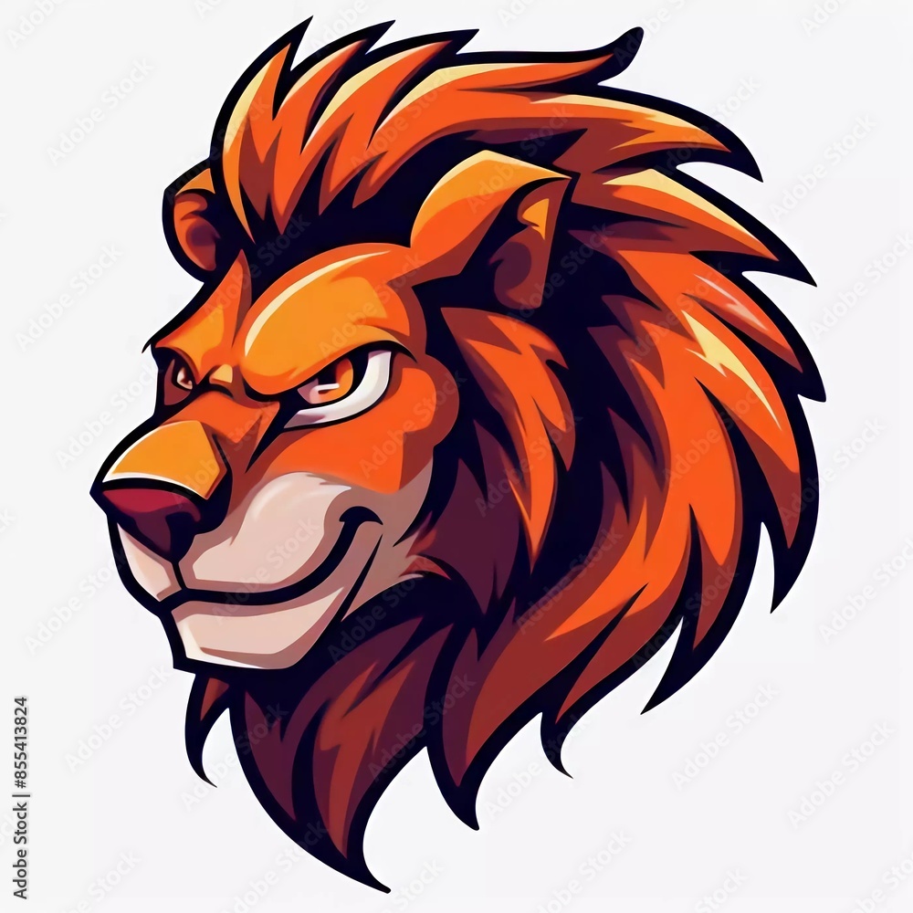 Lion mascot esport logo vector illustration white background which is very beautiful Lion mascot esport logo vector illustration white background which is very beautiful