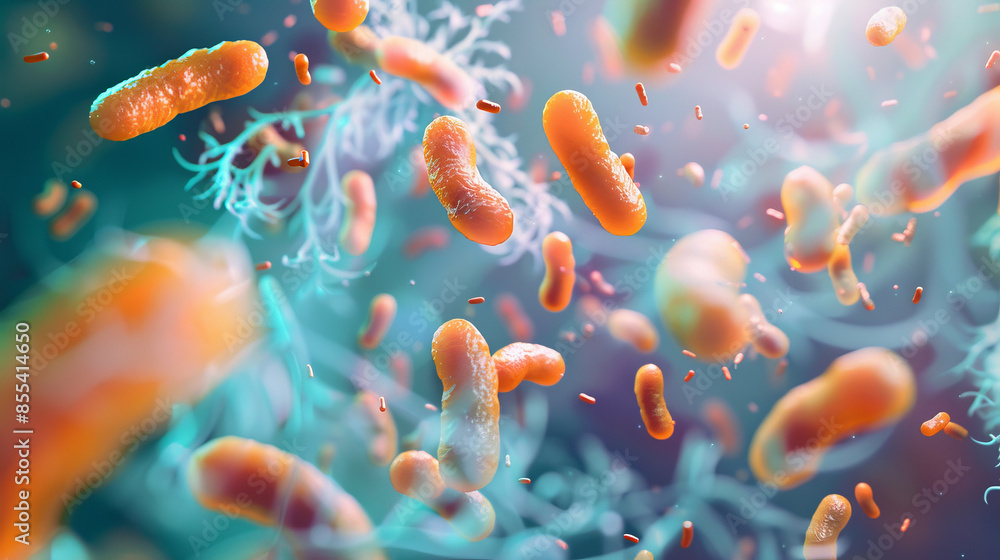 Fototapeta premium Abstract interpretation of Bifidobacterium as a source of health and wellness