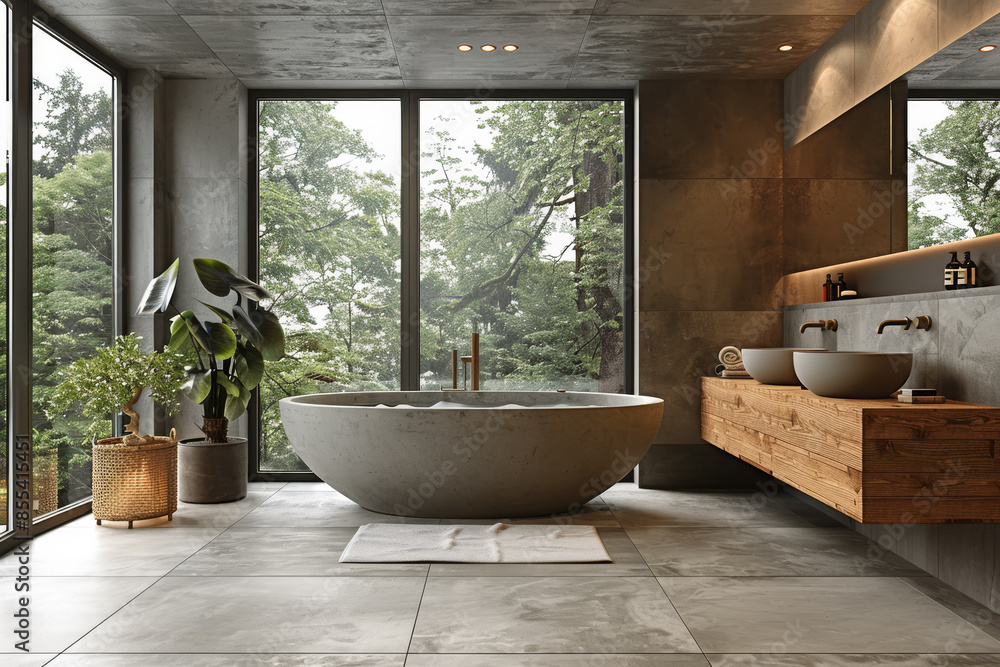 Gray and Wooden Bathroom Corner Gray and Wooden Bathroom Corner