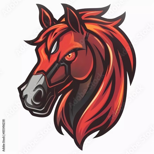 Wallpaper Mural Horse mascot esport logo vector illustration white background which is very beautiful Torontodigital.ca