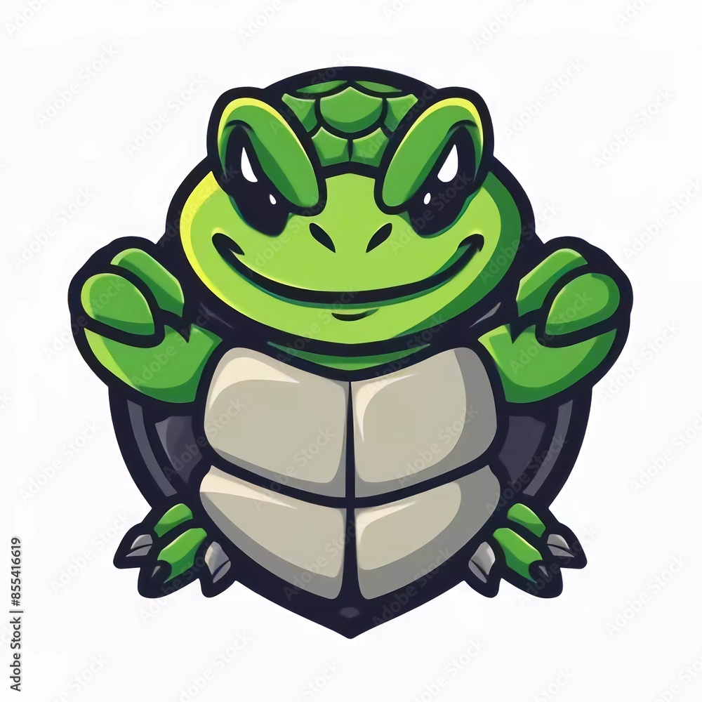 Fototapeta premium Turtle mascot esport logo vector illustration white background which is very beautiful