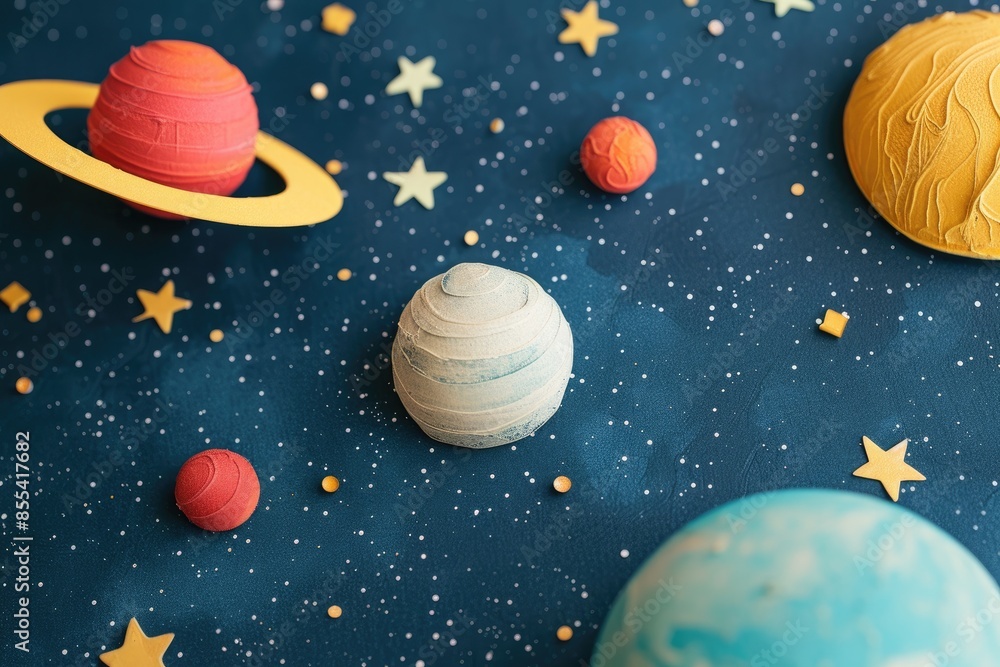 a space scene with planets, Craft a celestial background with planets and stars a space scene with planets, Craft a celestial background with planets and stars