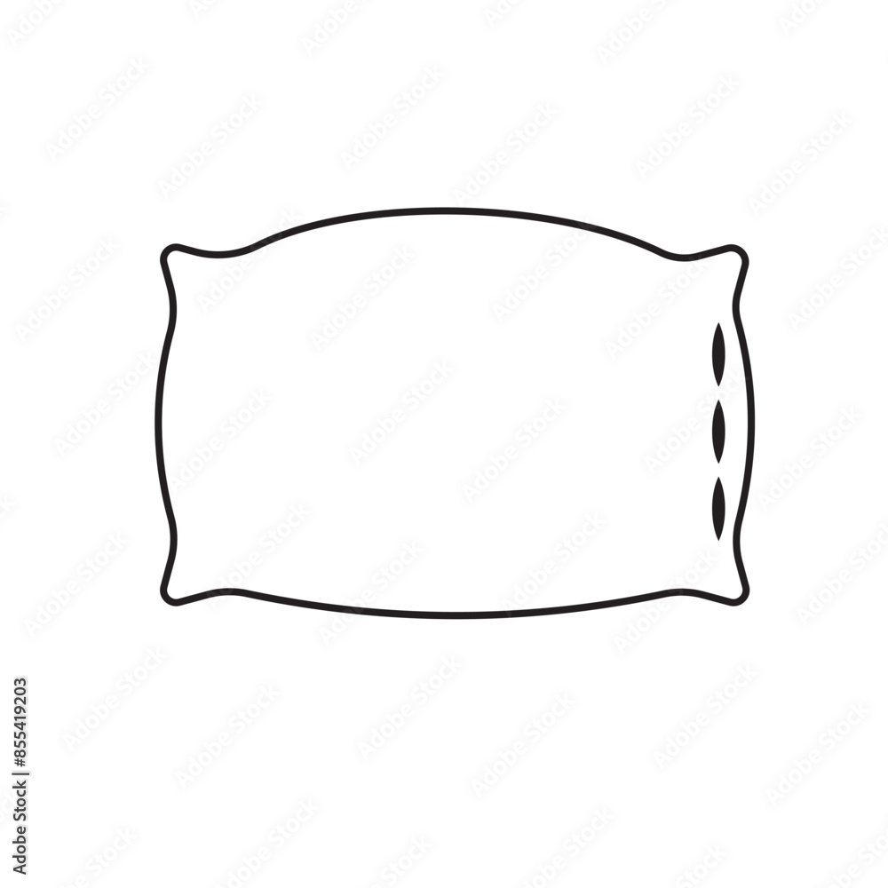 Pillow line icon. Simple black outline. Comfortable sleep vector. Minimal flat design. Pillow line icon. Simple black outline. Comfortable sleep vector. Minimal flat design.