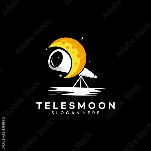telescope logo design vector illustration