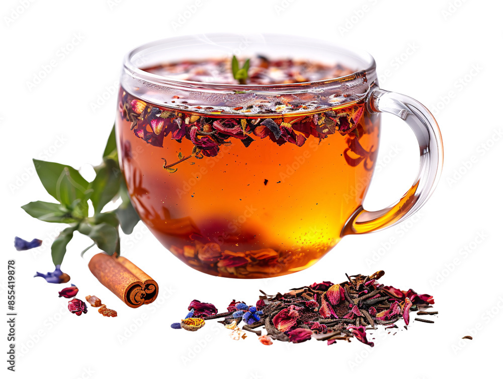 Fototapeta premium Steaming Cup of Herbal Tea 