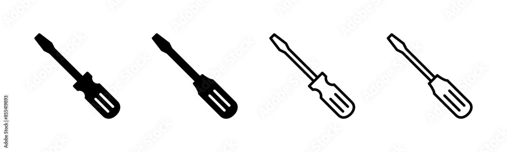 Screwdriver icon set. tools icon vector Screwdriver icon set. tools icon vector