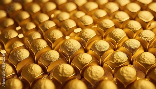 Golden Ferrero Rocher Hazelnut Chocolate Close-Up Image