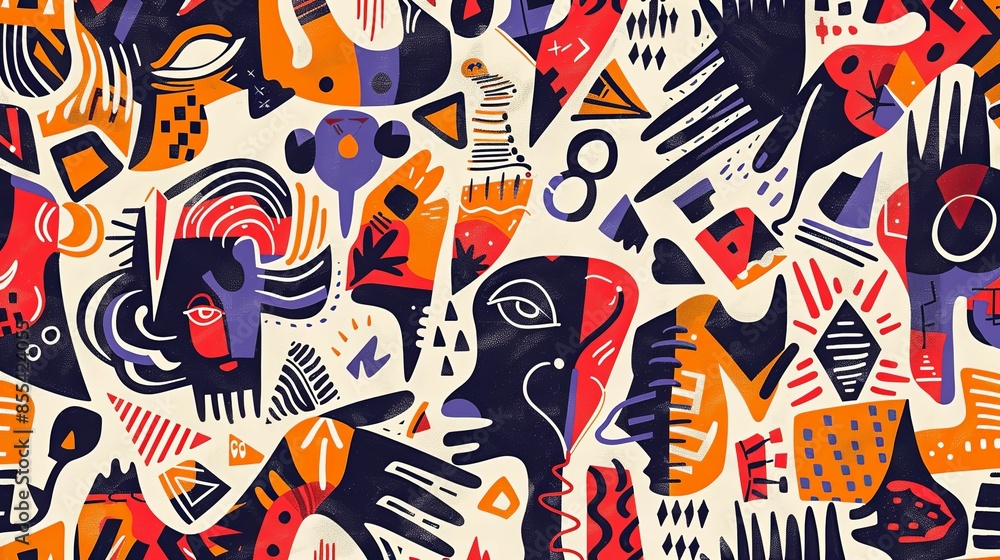 Abstract pattern of shapes pastel illustration Abstract pattern of shapes pastel illustration