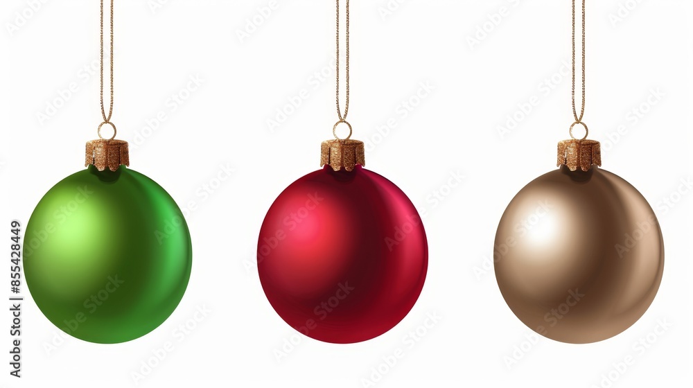 Christmas Ornaments - Green, Red, and Gold - Generative AI Christmas Ornaments - Green, Red, and Gold - Generative AI