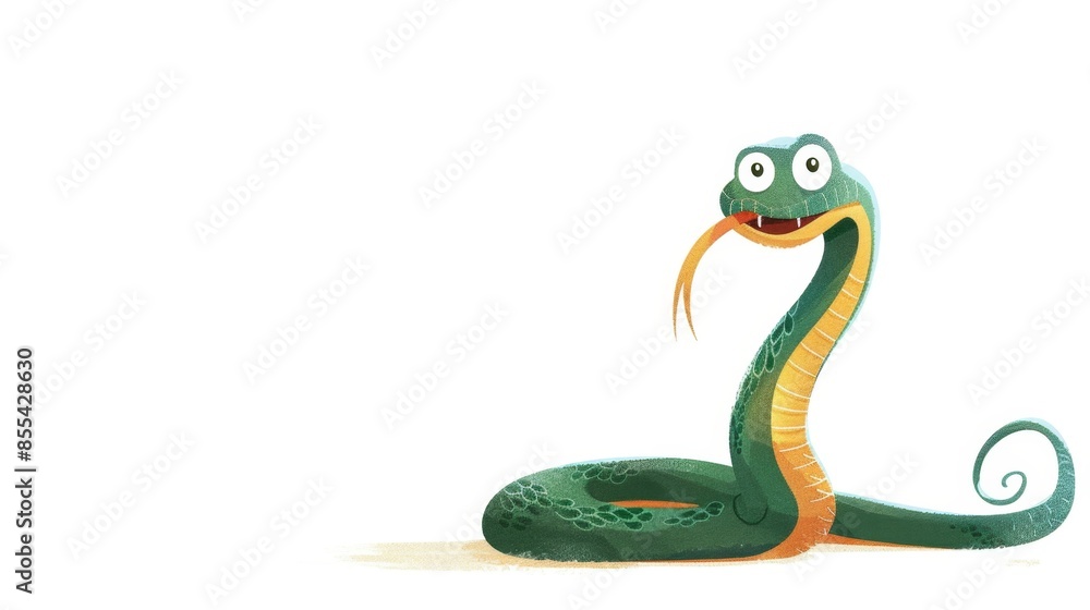 Colorful Cartoon Snake Illustration with a Happy Expression, Generative AI Colorful Cartoon Snake Illustration with a Happy Expression, Generative AI