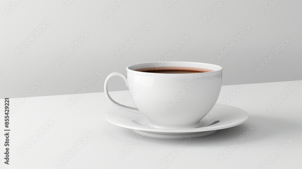 White Coffee Cup on White Background, Generative AI White Coffee Cup on White Background, Generative AI