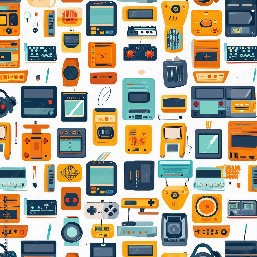 gadget illustration pattern background gadget illustration pattern background