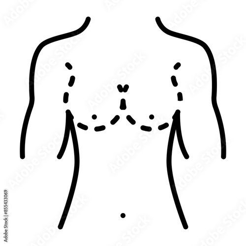 Surgery After Weight Loss concept, Post bariatric patients vector icon design, Cosmetology or Cosmetologist Symbol,esthetic beauty outline Sign, Beauty treatment stock illustration
