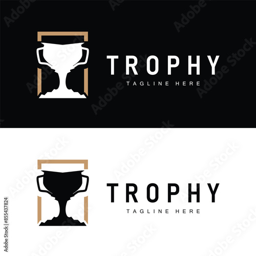 Championship Cup Trophy Logo Illustration Award Winner Template Design