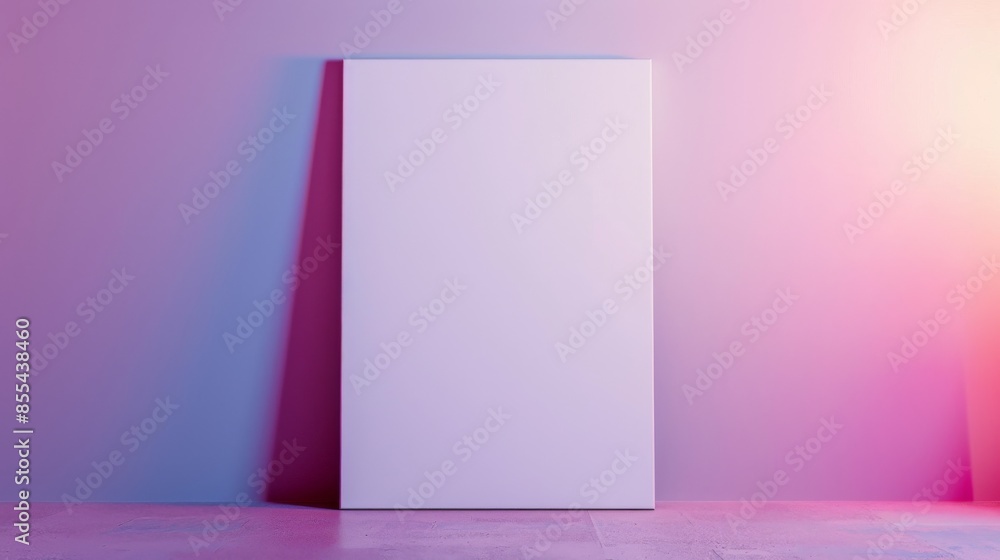 Blank poster on colorful background with gradient lighting, minimalistic art concept Blank poster on colorful background with gradient lighting, minimalistic art concept
