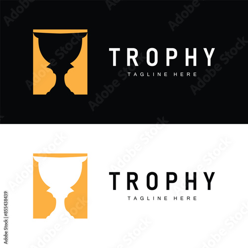 Championship Cup Trophy Logo Illustration Award Winner Template Design