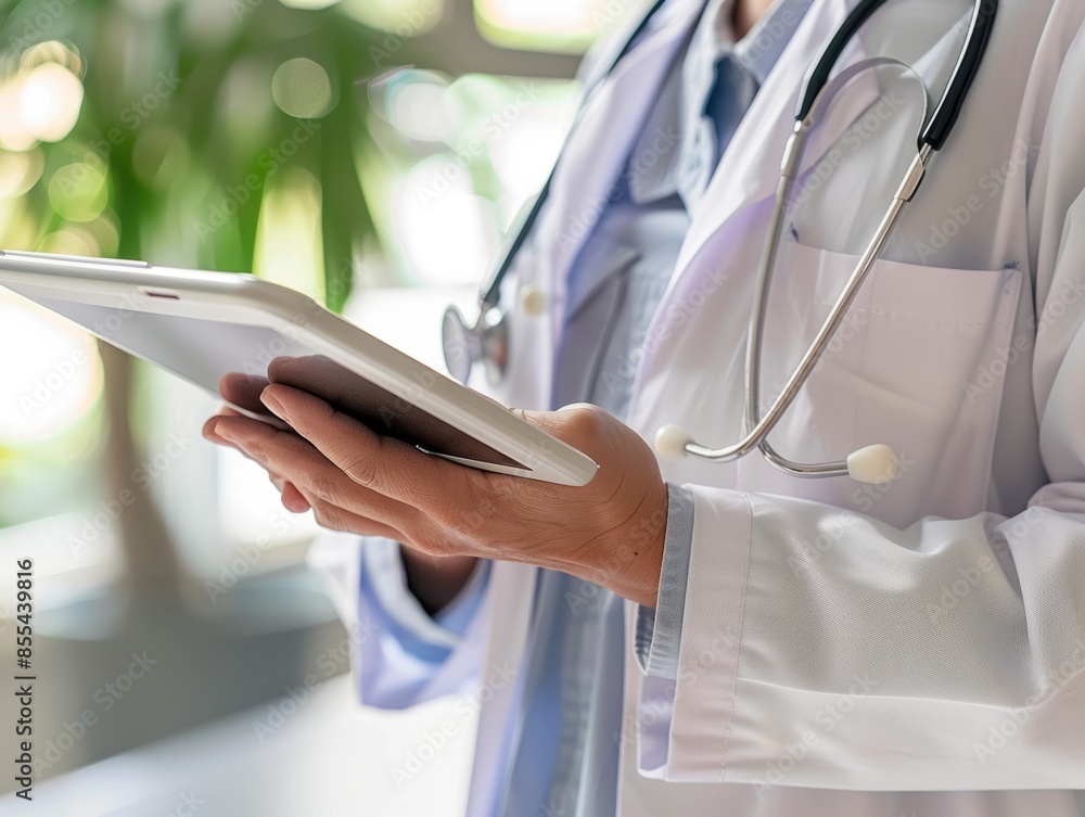 unrecognizable Doctor using digital tablet for electronic medical record - ai unrecognizable Doctor using digital tablet for electronic medical record - ai