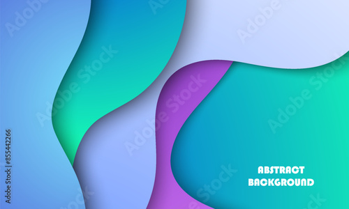 Abstract papercut wave shape gradient color background