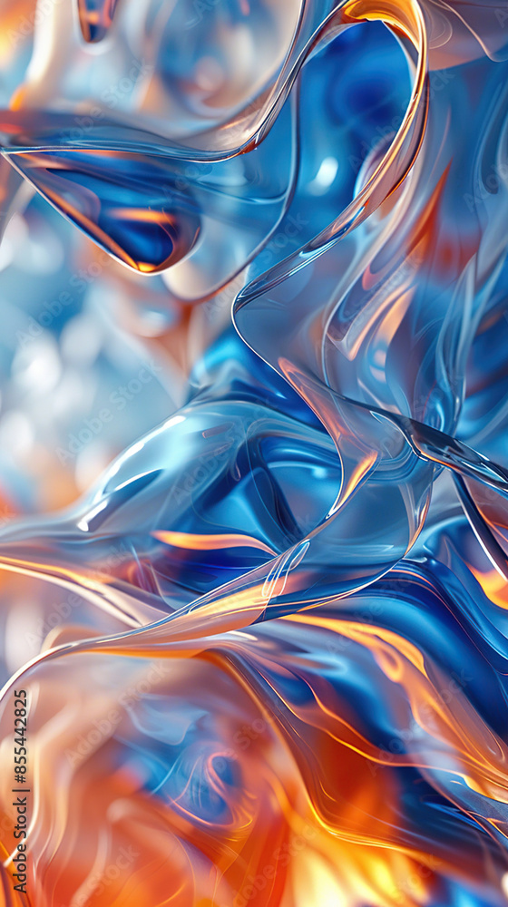 Obraz premium colorful abstract design using dark brown, burnt orange, rust, and blue jewel tones. looking like a waterfall of lines crossing each other from top to bottom