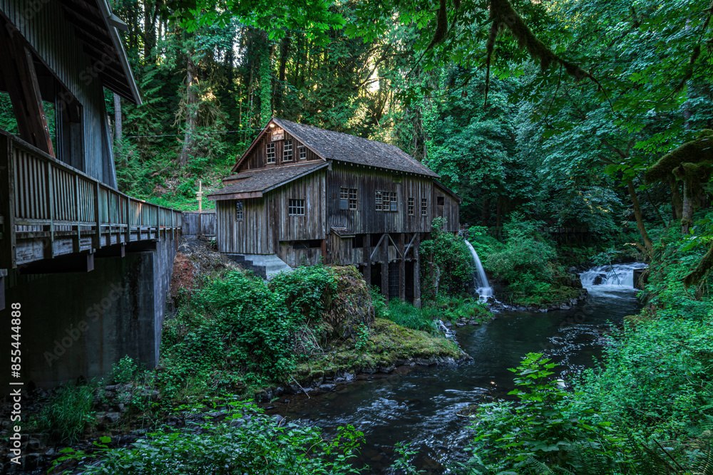 Old grist mill in woods Old grist mill in woods
