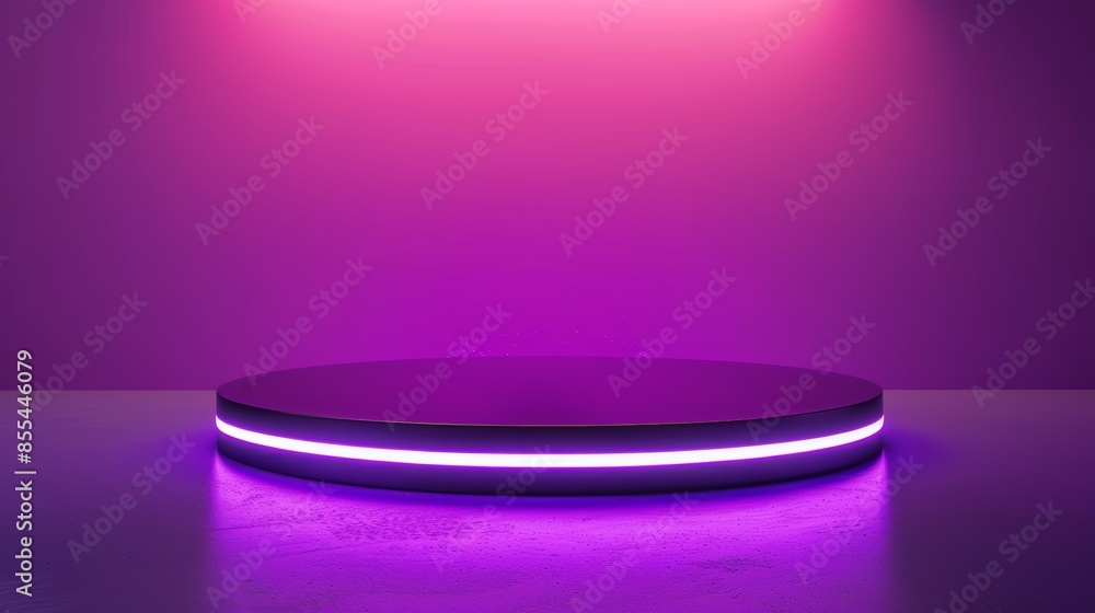 Futuristic Purple LED Lit Podium Background for Displays and Presentations Futuristic Purple LED Lit Podium Background for Displays and Presentations