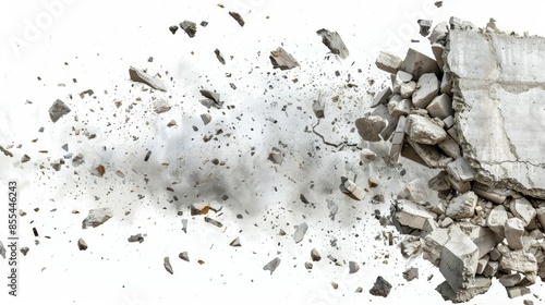 Scene of a high-speed crash into a concrete wall 