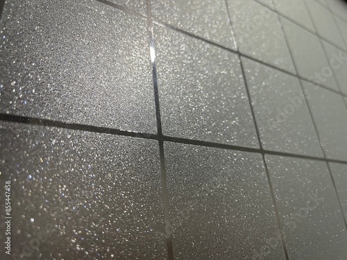 Bilde på lerret Sandblasting door glass in the office