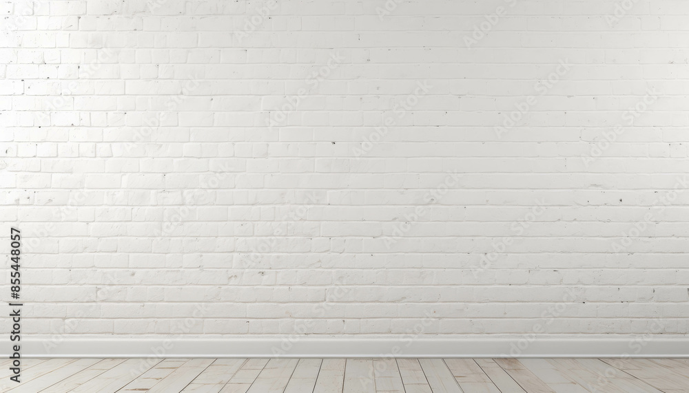 Fototapeta premium Minimalist White Brick Wall Background with Clean Lines and Smooth Surface