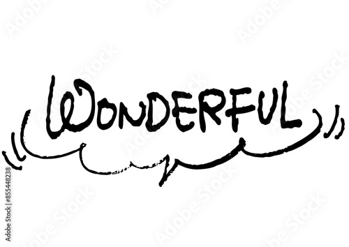 吹き出しとメッセージ「Wonderful」