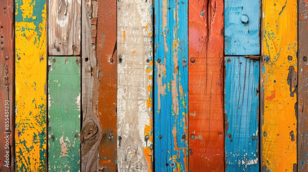 Background of wooden planks with peeling paint Background of wooden planks with peeling paint