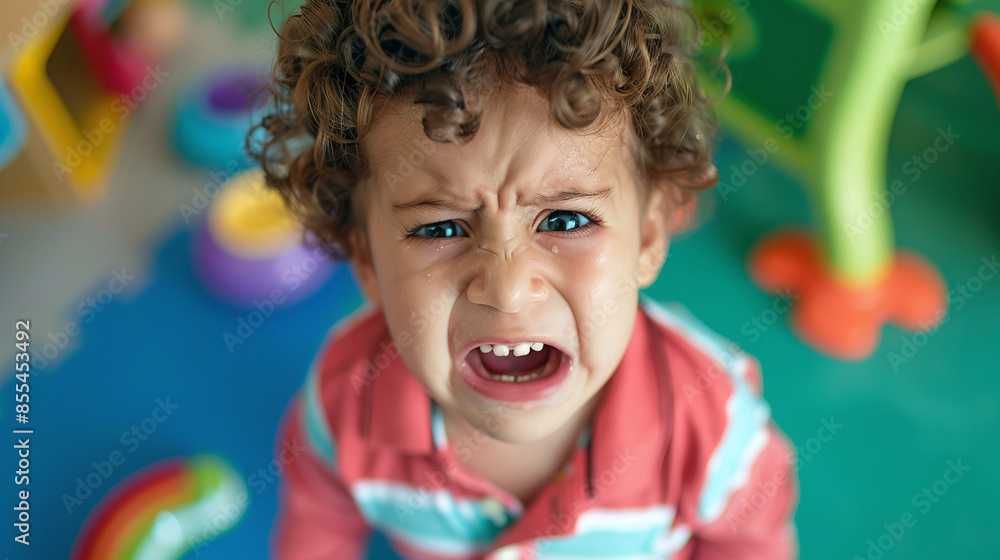little toddler having a tantrum at day care center little toddler having a tantrum at day care center