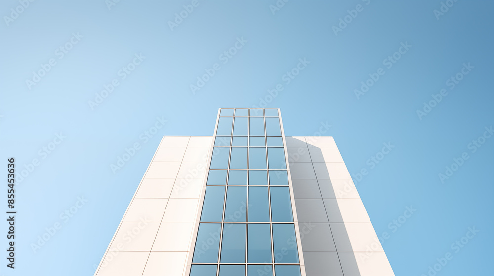 Minimalist Modern Skyscraper Against Clear Sky Minimalist Modern Skyscraper Against Clear Sky
