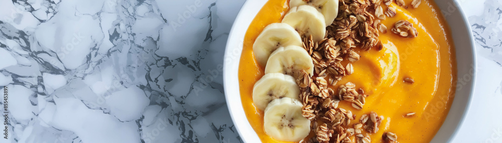 Pumpkin Smoothie Bowl with Banana and Granola