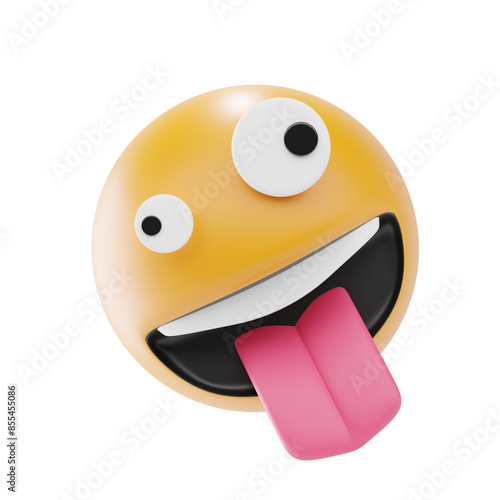 Obraz na plátně zany face emoji 3d icon and illustration