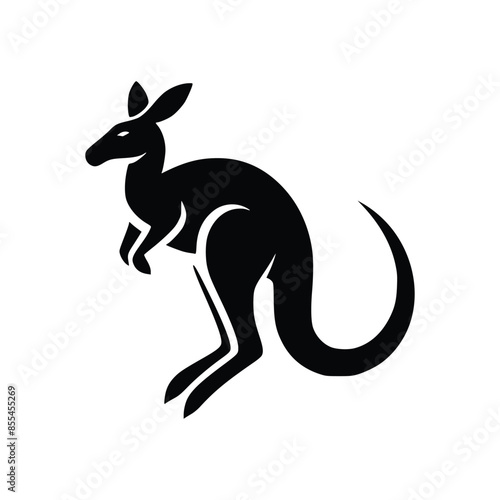 Graceful Hopper Kangaroo Wallaby Logo Vector Icon for Premium Brands