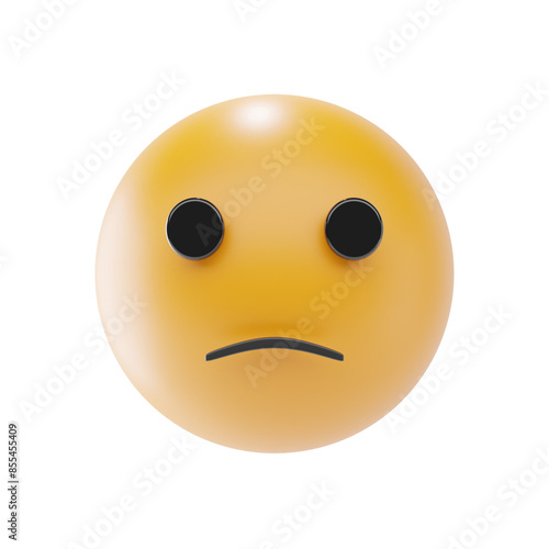 slightly frowning face emoji 3d icon and illustration