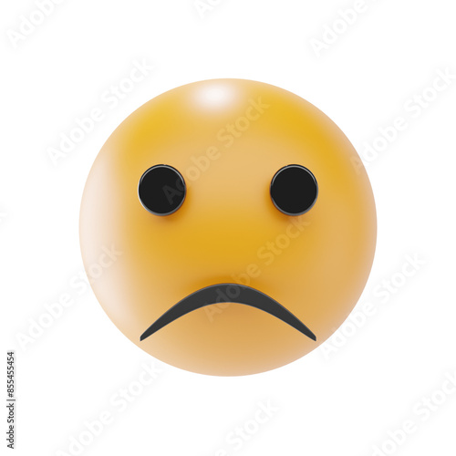 frowning face emoji 3d icon and illustration