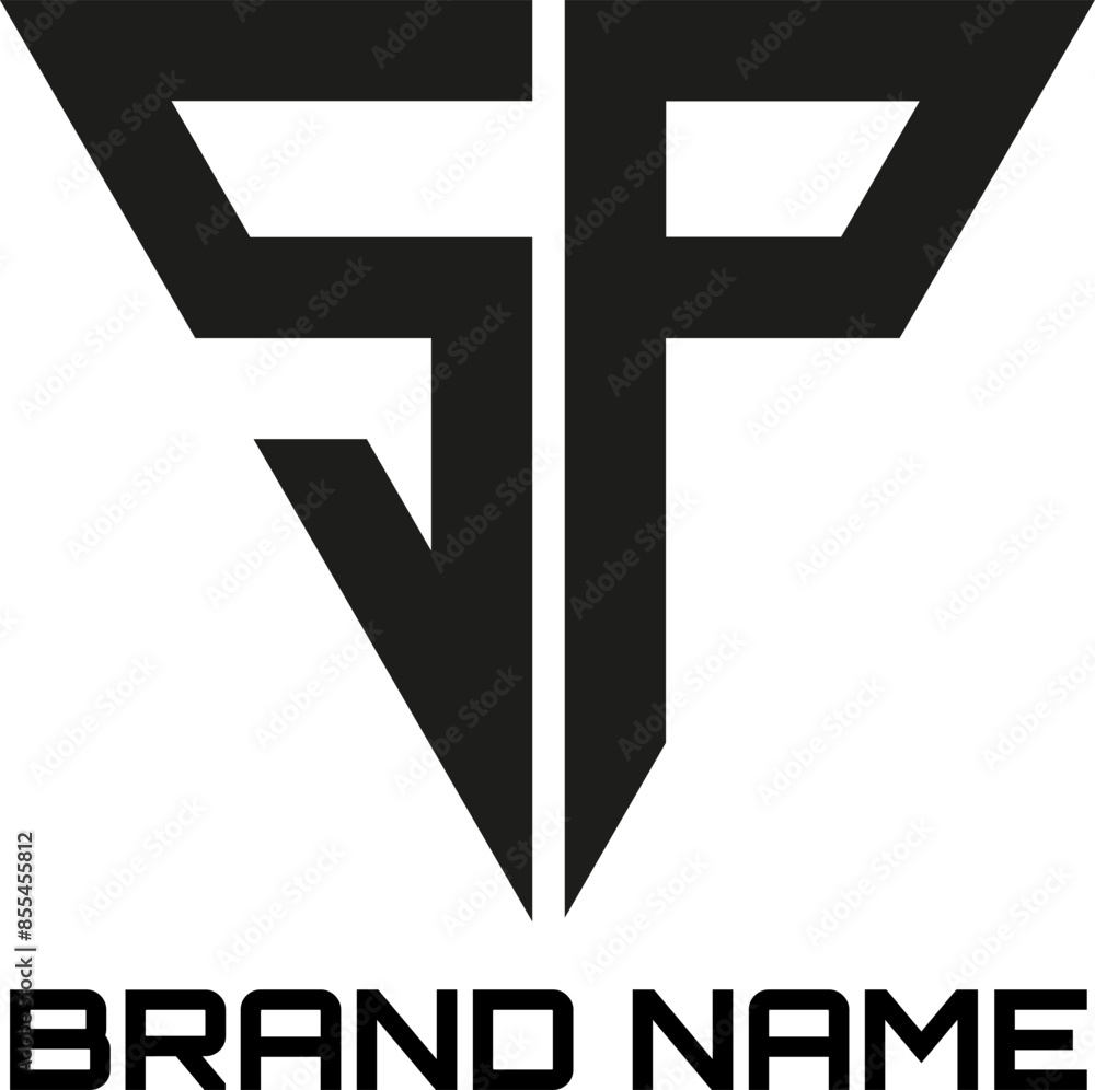 Obraz premium SP letter triangle logo design