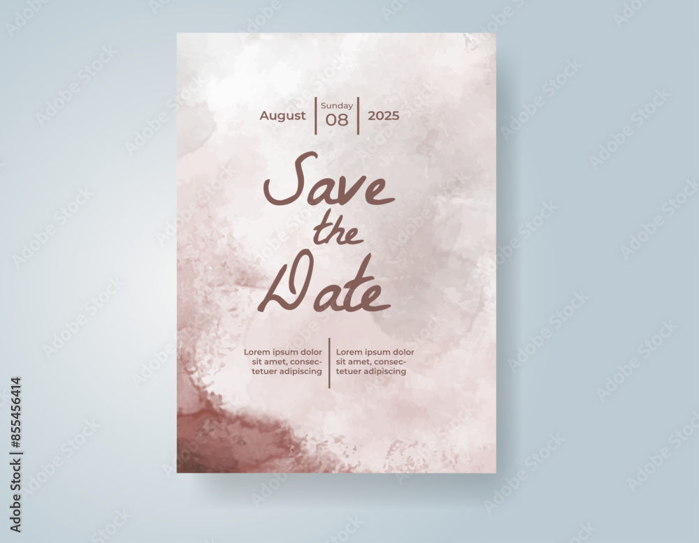 Wedding invitation with abstract watercolor background Wedding invitation with abstract watercolor background